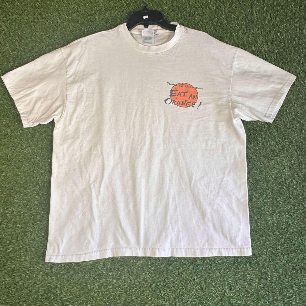 Vintage 90s Hanes Beefy-T Sunkist Eat An Orange Meet Scurvy Boy Graphic Tee XL